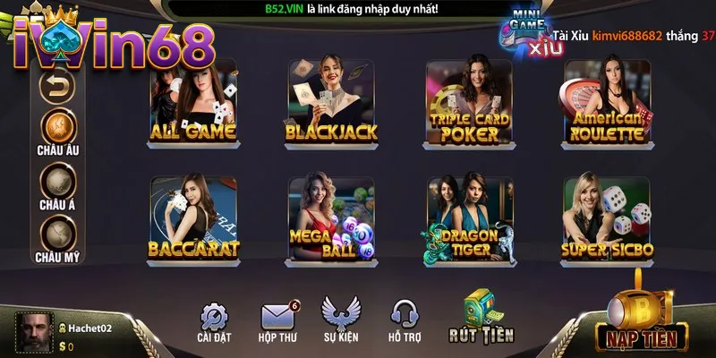 Kho game cực kỳ đa dạng của nổ hũ B52